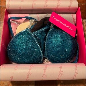 BRAND NEW Teal Wellness Bodybuilding Stage Bikini Suit